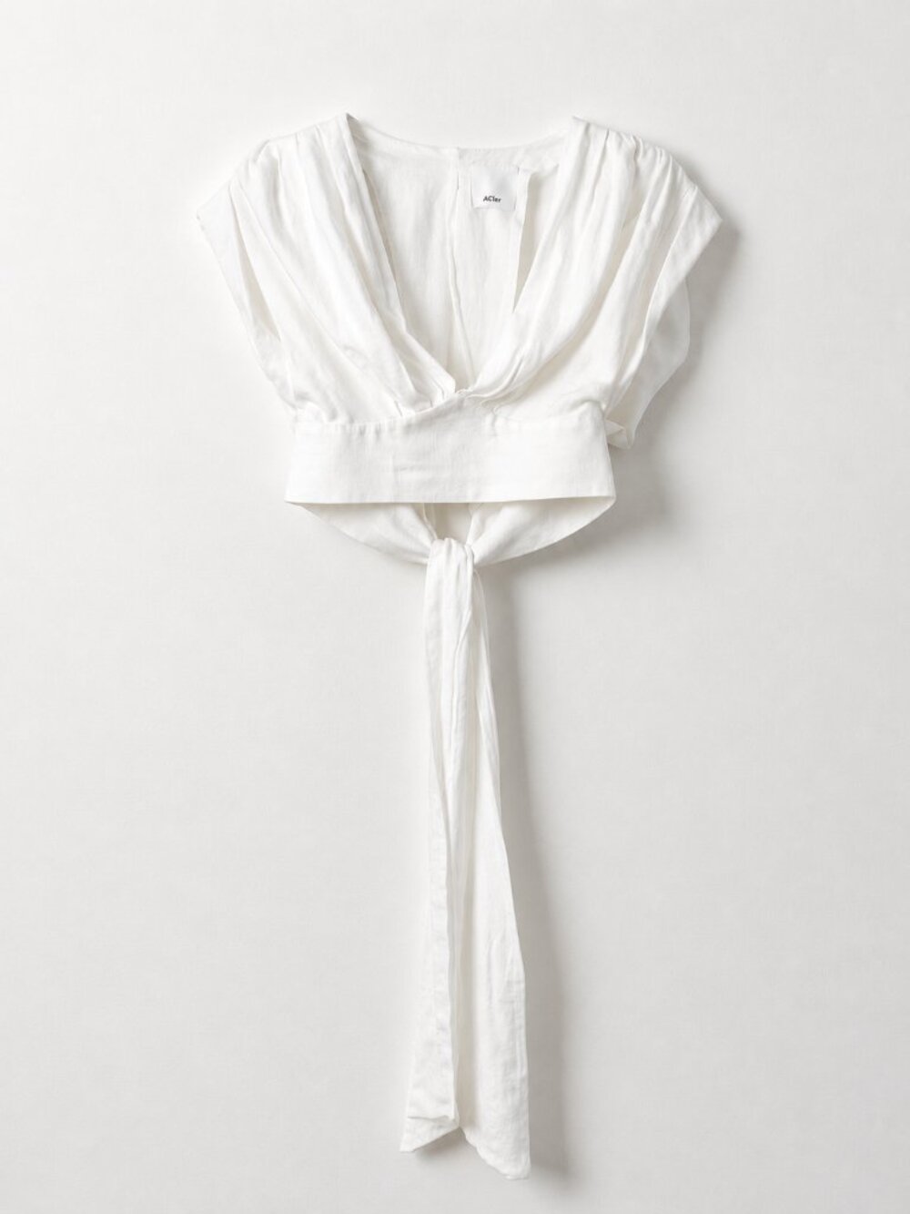 Acler White Linen Open Back Tie Top Size 6 Draped Blouse